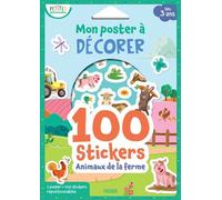 Mon poster à décorer - 100 stickers - Animaux de la ferme - Maud Lienard - Fleurus - Jeux livres objets