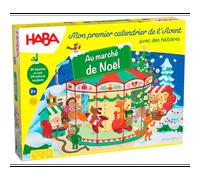 Calendrier de l’Avent HABA - Au marché de Noël - 24 figurines en bois conçues avec amour et un décor de jeu en 3D - pour les enfants à partir de 2 ans.