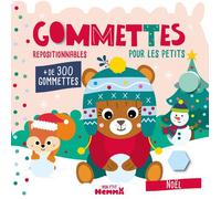 Mon P'tit Hemma - Gommettes pour les petits - Noël (Ourson brun) - + de 300 gommettes repositionnables - Carotte Et Compagnie - Hemma - broché - Document jeunesse