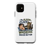 Mon réveil a des Moustaches, Pas de Bouton Snooze, Chat Coque pour iPhone 11