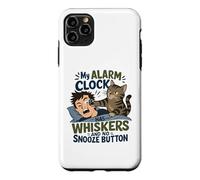 Mon réveil a des Moustaches, Pas de Bouton Snooze, Chat Coque pour iPhone 11 Pro Max