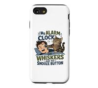Mon réveil a des Moustaches, Pas de Bouton Snooze, Chat Coque pour iPhone SE (2020) / 7/8