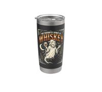 Mon spiritueux préféré est le whisky Ghost Halloween Retro Gobelet isotherme en acier inoxydable double paroi