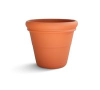 Monacis | Pot de Fleurs Classique en Résine pour Intérieur et Extérieur, Modèle Doppiobordo Lisse, Résistant aux Intempéries (Terre Cuite, Ø 65X 54H)