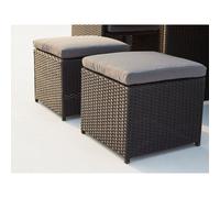Monaco table et chaises 8 places encastrables en résine noir-gris