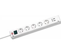 MONACOR MC-52USB/WS Barrette multiprises x 5, USB, interrupteur - Prises multiples