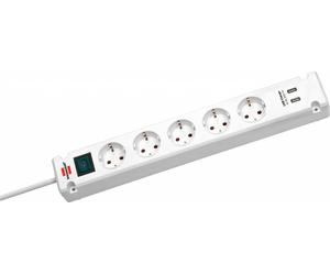 MONACOR MC-52USB/WS Barrette multiprises x 5, USB, interrupteur - Prises multiples