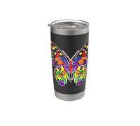 Monarque Papillon Arc-en-ciel Abstrait Nature Esthétique Gobelet isotherme en acier inoxydable double paroi