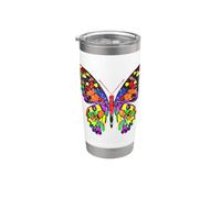 Monarque Papillon Arc-en-ciel Abstrait Nature Esthétique Gobelet isotherme en acier inoxydable double paroi