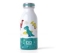 MONBENTO - Bouteille Isotherme Enfant MB Cooly bleu Dino - Gourde Enfant Inox pour Ecole, Pique-nique, Randonnées - Gourde isotherme Enfant 350 ml Boissons Chaudes/Froides - Sans BPA - Dinosaure
