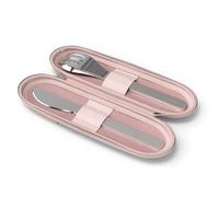 MONBENTO - Couverts Nomades MB Slim Nest Trio Couteau rose - Couverts pour Lunch Box avec Étui - Idéal pour Manger au Bureau/Pique-Nique - Fourchette, Cuillère, Couteau Réutilisables en Inox
