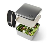 monbento - Lunch Box Adulte Sense L Noir Onyx - Boite Repas 1 L Métal - Bento Acier Inoxydable Hermétique Compatible avec Four & Micro-Ondes - Sans BPA - Idéal pour Meal Prep/Bureau