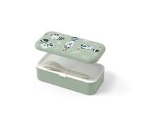monbento - Lunch Box Enfant MB Foodie Raccoon - Raton Laveur - Avec Couverts Enfant MB Pocket Beige - Idéal Ecole/Parc - Sans BPA - Durable et Sûr