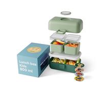 monbento - Lunch Box Enfant MB Tresor Green Forest - Boîte Repas et/ou Goûter 3 Compartiments - Idéal Ecole/Parc - Sans BPA - Durable et Sûr - Vert