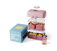 monbento - Lunch Box Enfant MB Tresor Infinity - Boîte Repas et/ou Goûter avec 3 Compartiments - Idéal Pour Ecole ou Parc - Sans BPA - Durable et Sûr - Pink Blush