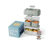 Monbento Boîte repas enfant MB Trésor Raton laveur 800 ml 3 compartiments sans BPA Vert