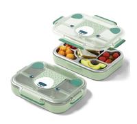 monbento - Lunch Box Enfant Wonder vert Bear - Boite Repas/Goûter avec Compartiments - Plateau Repas en Acier Inoxydable avec Couvercle - Idéal pour École, Pique-nique - Sans BPA - Vert Ours