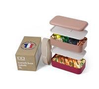 monbento - Lunch Box Original Rose/Magenta- Lunch Box Micro ondable - Boite Lunch Hermétique 2 étages - Idéal pour Travail/Pique-nique - Sans BPA - Made in France - Nuances de Rose