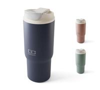 MONBENTO - Mug Isotherme Travel Mug L bleu Infinity - Tumbler avec Paille 600 ml - Garde les Boissons Chaudes/Froides - Gourde avec Bouchon Double Ouverture - Idéal pour le Café, Infusion, Thé Glacé