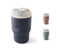 MONBENTO - Mug Isotherme Travel Mug S bleu Infinity - Tumbler avec Paille 360 ml - Garde les Boissons Chaudes/Froides - Gourde avec Bouchon Double Ouverture - Idéal pour le Café, Infusion, Thé Glacé