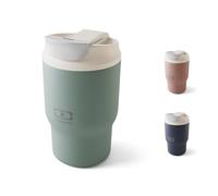 MONBENTO - Mug Isotherme Travel Mug S vert Natural - Tumbler avec Paille 360 ml - Garde les Boissons Chaudes/Froides - Gourde avec Bouchon Double Ouverture - Idéal pour le Café, Infusion, Thé Glacé
