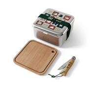 monbento - Origines - Set Opinel Lunch Box Inox 1 L + Planche + Couteau | Édition limitée monbento x Opinel, bento Sense L four et micro-ondes, planche en hêtre, couteau Néo 6