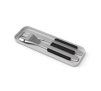 MONBENTO - Set Couverts Lunch Box MB Slim Box Onyx - 3 Pièces Fourchette Couteau Cuillère - Couverts Nomades pour Bentos MB Original et MB Square - Idéal pour Travail/Ecole/Pique-Nique - Inox - Noir