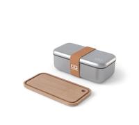 monbento - Set Repas Nomades Canyon - Lunch Box Inox Micro Ondes MB Sense + Planche à Découper Bois MB Cut Original Compatible avec le Bento Inox - Parfait pour les Pique-Niques - Métal & Bois