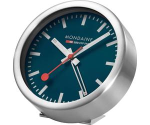 Mondaine A997.MCAL.46SBV.2 mini horloge murale bleu argenté horloge de table & réveil 12,5 cm