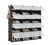 Mondeer Armoire à Chaussures, Étagère à Chaussures 3x7 Plis, Rangement Chaussures pour 42 Paires, pour Toutes Sortes de Chaussures, Convient pour Couloirs, Chambres à Coucher, Couloirs, Noir