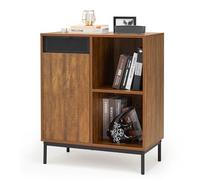 Mondeer Buffet, Meuble de Rangement avec Portes en Métal, Style Industriel-Marron Rustique et Noir