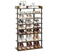 Mondeer Étagère à Chaussures à 7 Niveaux, Rangement des Chaussure en Bois Style Industriel pour les Entrées Couloir Salon Chambres, 70 x 28 x 113 cm, Brune Rustique