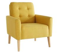 Mondeer Fauteuil de Salon,Fauteuil 1 Place en Tissu,Pieds en Bois Massif