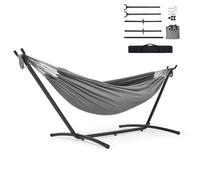 Mondeer - Hamac sur Pied,avec Support,double extérieur, Avec Sac de Transport Portable, pour Balcons, terrasses , Gris