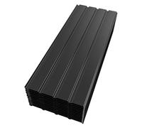 Mondeer Lot de 12 plaques de toit, tuiles de toiture, revêtement en métal galvanisé 115 x 45 cm/6 m² 0,3 mm pour remplacement sur auvent d'abri, serre, panneau d'affichage - Noir