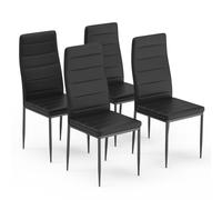Mondeer Lot de 4 chaises de salle à manger avec revêtement en cuir | Chaises imperméables et faciles à nettoyer, dossier haut, rembourrage doux