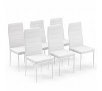 Mondeer Lot de 6 chaises de salle à manger avec revêtement en cuir | Chaises imperméables et faciles à nettoyer, dossier haut, rembourrage doux