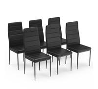 Mondeer Lot de 6 chaises de salle à manger avec revêtement en cuir | Chaises imperméables et faciles à nettoyer, dossier haut, rembourrage doux