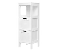Mondeer - Meuble de Salle de Bain - avec 2 Tiroirs Réglable Style Moderne Bois pour Salle de Bains, Blanc