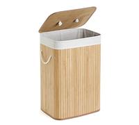Mondeer Panier à Linge avec Couvercle,72 L, en Bambou,Naturelle