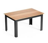 Mondeer Table à manger en bois, table de cuisine pour 4 à 6 personnes, 138 x 90 x 75 cm (l x p x h)