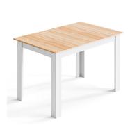 Mondeer Table à Manger Rectangle pour 4 personnes, Moderne, Pour Salle à Manger/Salon 120L x 80l x 75H cm, Chêne et Blanc