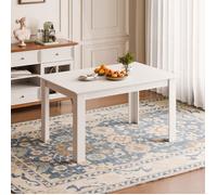 Mondeer Table à Manger Rectangle pour 6 personnes, Moderne, Pour Salle à Manger/Salon 138L x 90l x 75H cm, Blanc