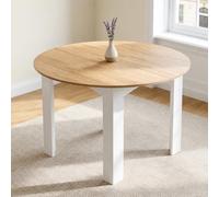 Mondeer Table à Manger Ronde 120 cm, Table de Cuisine pour 4-6 Personnes | Table de Cuisine avec 4 Pieds en L Robustes, Style Modern,120 x 75 cm, pour Salle à Manger Cuisine Salon