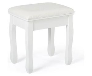 Mondeer-Tabouret en Bois pour Coiffeuse Meuble, Table de Maquillage, Piano 41 cm x 30 cm x 45 cm Blanc