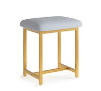 Mondeer Tabouret pour Coiffeuse, Maquillage vanité Tabouret avec Pieds en Or, Tabouret de Pied, Sac canapé Tabouret, pour la Chambre à Coucher Salle d'eau, 41 × 31 × 44.5 cm, Gris et Or