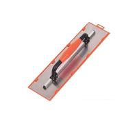 MONDELIN Platoir Inox 2 Mains 50 x 12 cm - Poignée Fermée avec Manchon, Lame Inox Trempé Biseautée 0,6 mm, Monture Aluminium, Outil Professionnel de Lissage des Enduits