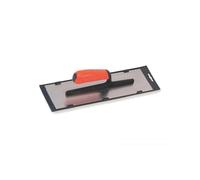 MONDELIN Platoir Inox 35 x 10 cm - Monture Fibre de Verre, Poignée Bimatière Ergonomique, Lame Inox 0,6 mm, Outil de Lissage et Finition pour Enduits