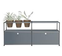 Mondes des plantes Sideboard Configuration 1 USM Haller Gris moyen - USM HALLER DE_QS_M46 MITTGRAU