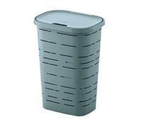Coffre à Linge en Plastique 55L - Coloris Bleu Sky - Fabriqué en France - Panier à Linge Robuste avec Couvercle - 44 x 32,5 x 60,5 cm - Idéal Salle de Bain, Chambre - M Home by Mazzei Mondex